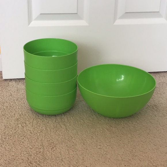 Click green plastic salad bowl set - Picture 3 of 6